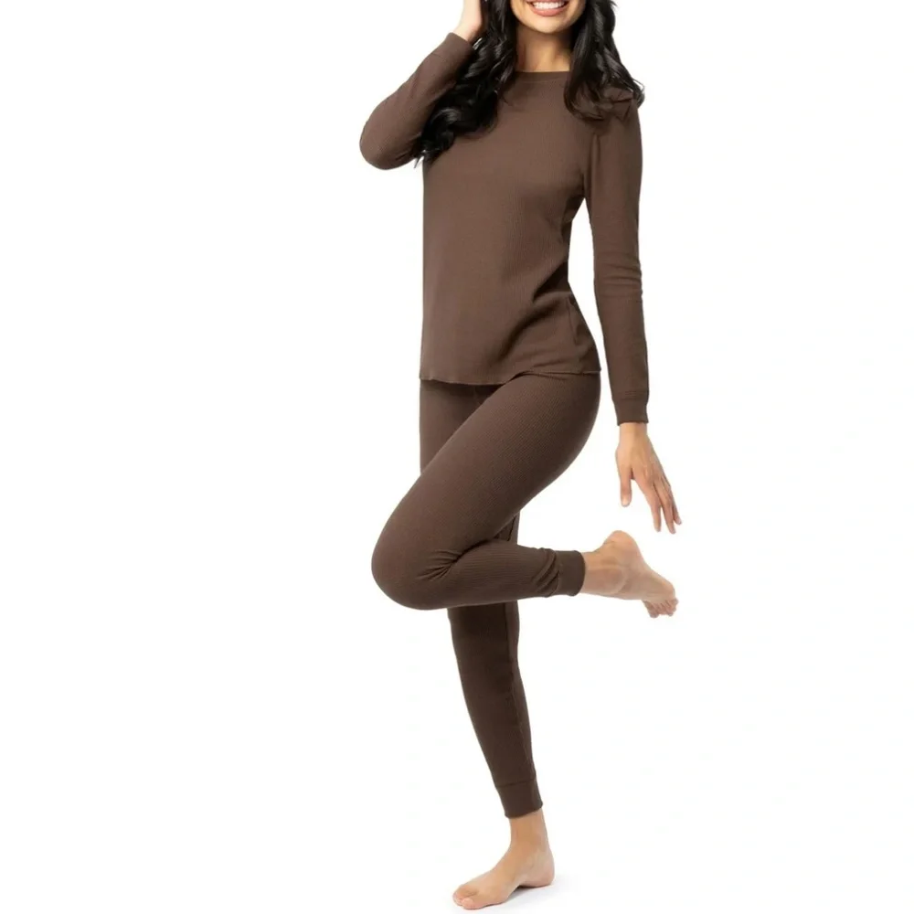 Fruit of the Loom Women's Recycled Waffle Thermal Bottom and Top Size XS - Picture 2 of 16